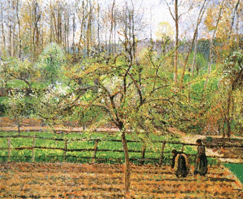 Camille Pissarro Women in the spring of the fence oil painting picture